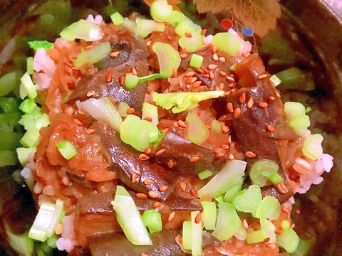 茄子と茗荷の生姜蕎麦粉あんかけ丼